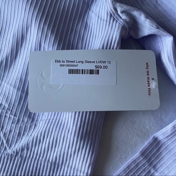 Lululemon Ebb to Street long sleeve ribbed shirt with built in sports bra - NWT - Picture 6 of 6